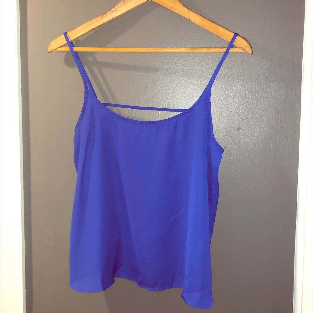 Blue crop top tank